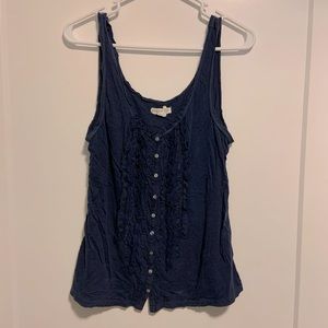 Raw edge ruffle front cami size L